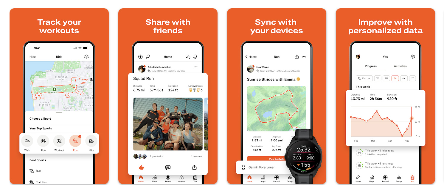 Tampilan Aplikasi Strava