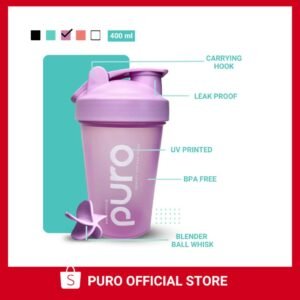 Shaker merk Puro sangat cocok untuk nge-shake whey protein kamu. BPA Free, variasi warna serta mudah dibawa.